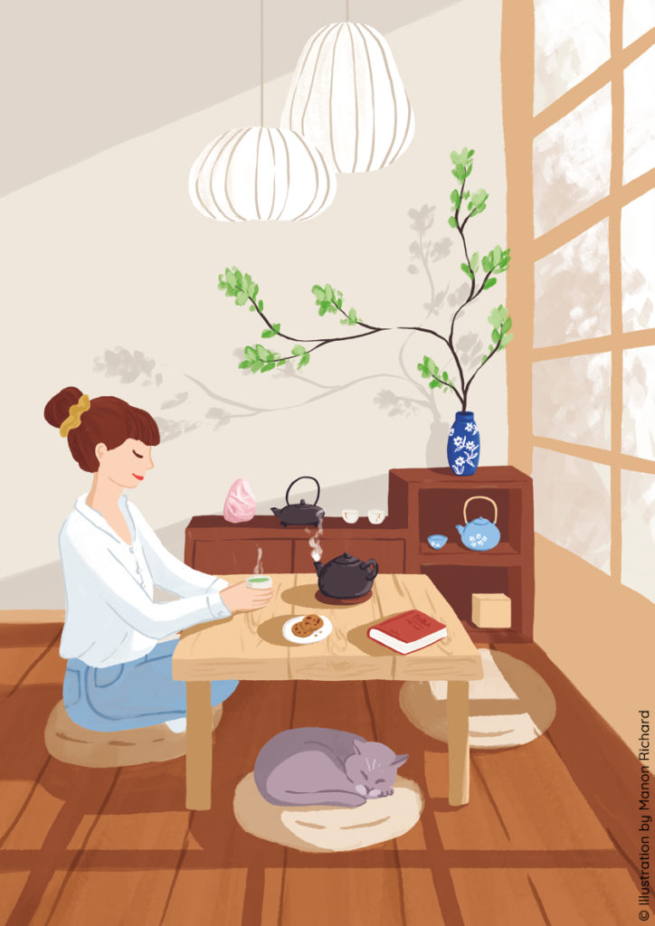 Manon Richard illustration tea ceremony home decor japandi