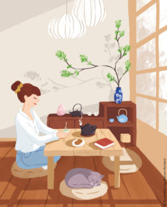 Manon Richard illustration tea ceremony home decor